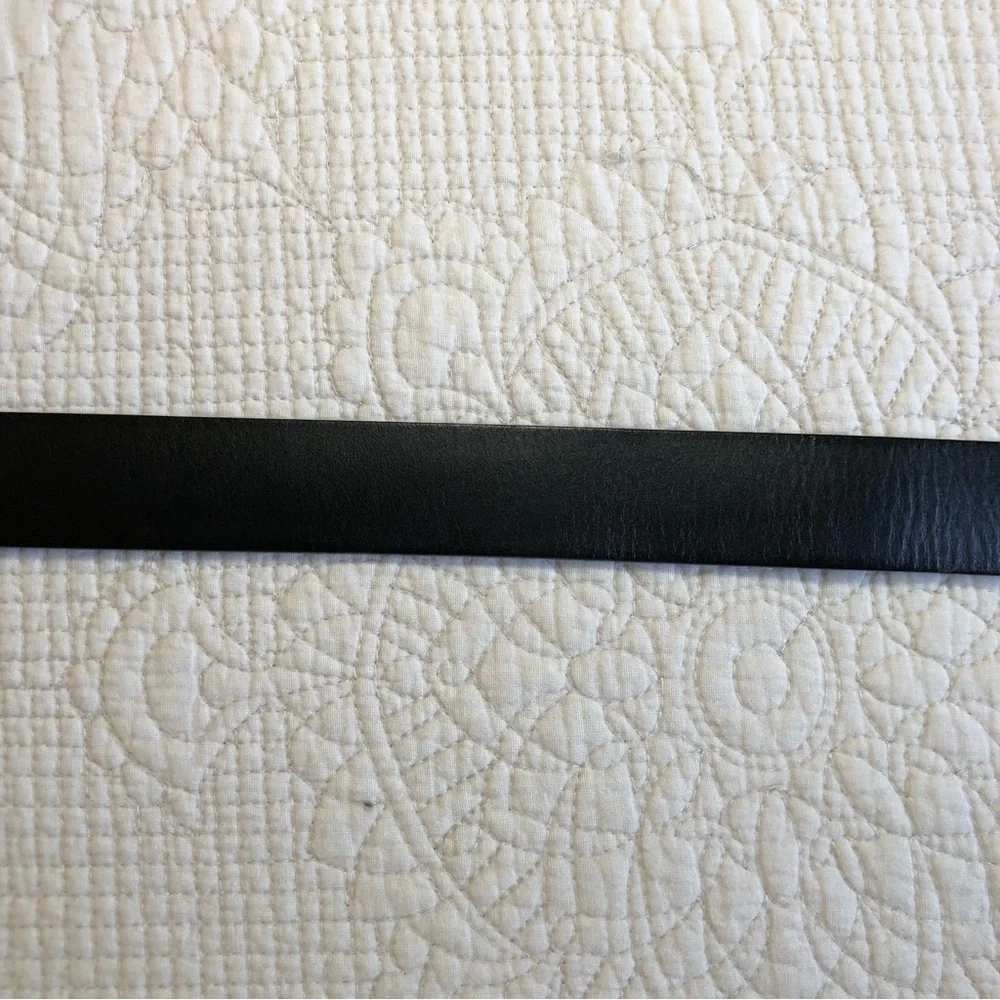 ALL SAINTS NWT Men’s Black 35 mm Flat Strap Square Buckle Leather Belt Size 42